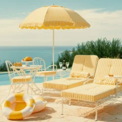 The Al Fresco Chair Cushion - Monaco Mimosa Stripe^Business & Pleasure Co. Online