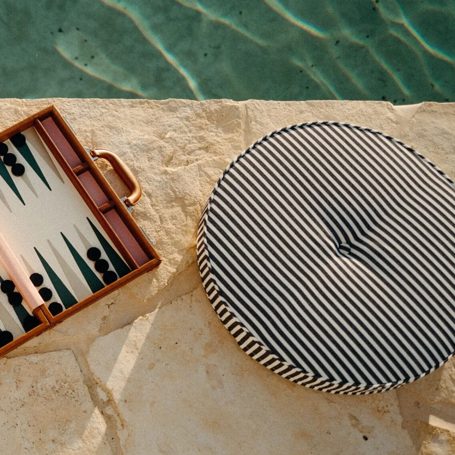 The Circular Pillow - Laurens Navy Stripe^Business & Pleasure Co. Sale