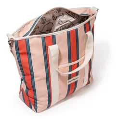 The Cooler Tote Bag - Bistro Dusty Pink Stripe^Business & Pleasure Co. Fashion