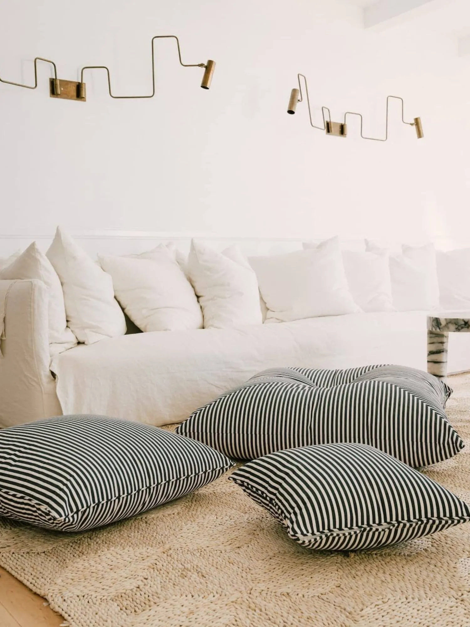 The Euro Throw Pillow - Lauren'S Navy Stripe^Business & Pleasure Co. Hot