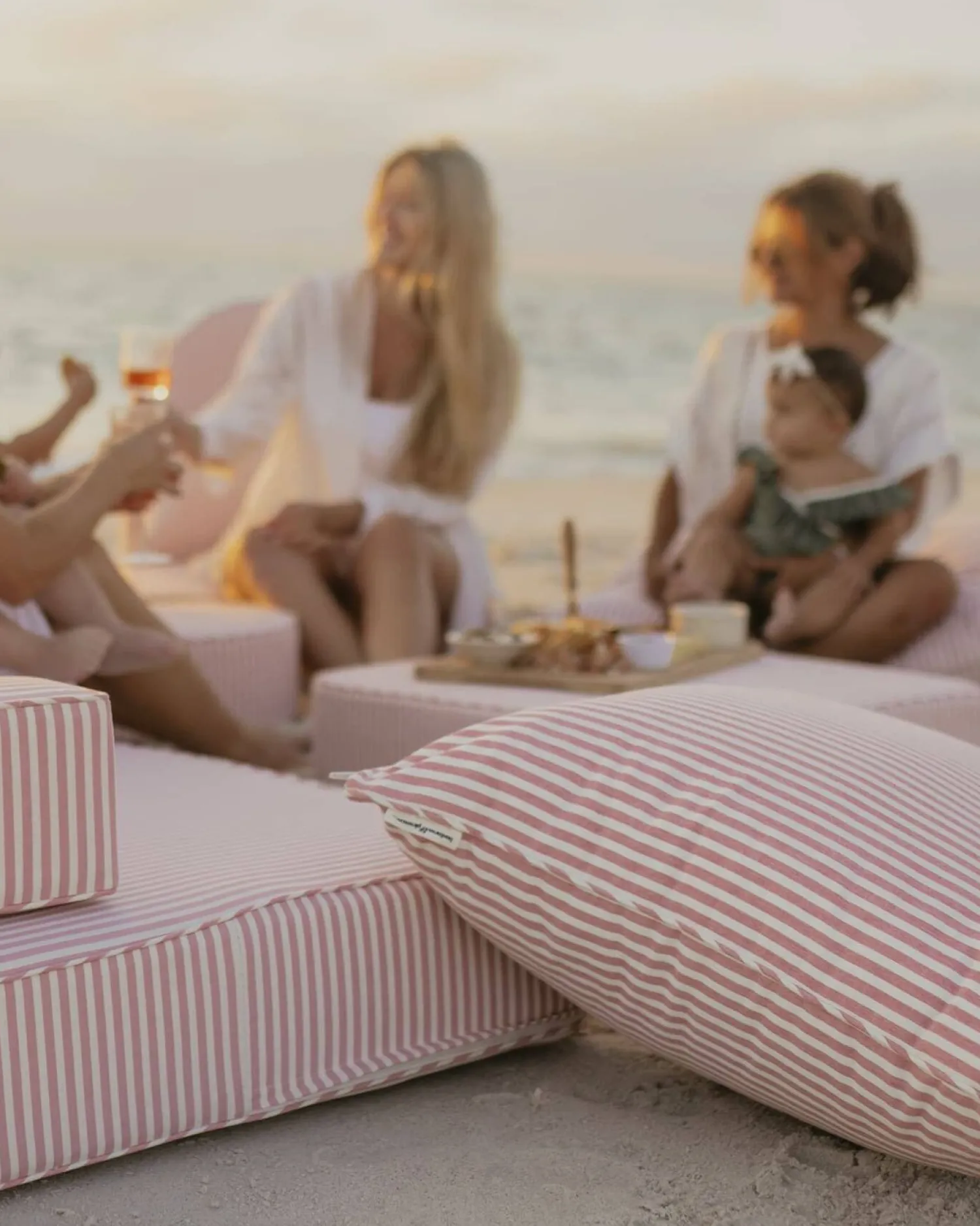 The Euro Throw Pillow - Lauren'S Pink Stripe^Business & Pleasure Co. Online