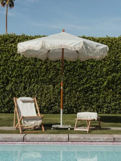 The Market Umbrella - Lauren'S Sage Stripe^Business & Pleasure Co. Clearance