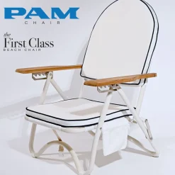 The Pam Chair - Laurens Navy Stripe^Business & Pleasure Co. Sale