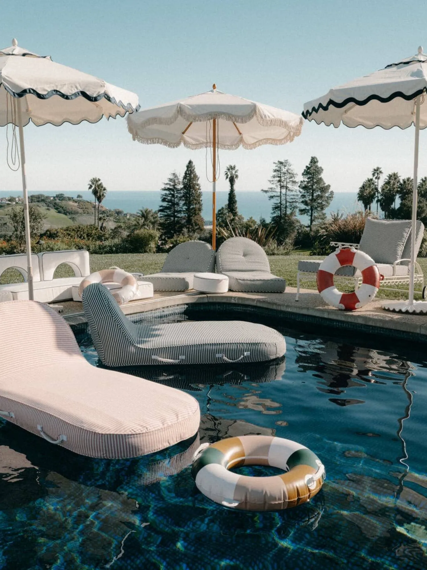 The Pool Lounger - Lauren'S Pink Stripe^Business & Pleasure Co. Hot