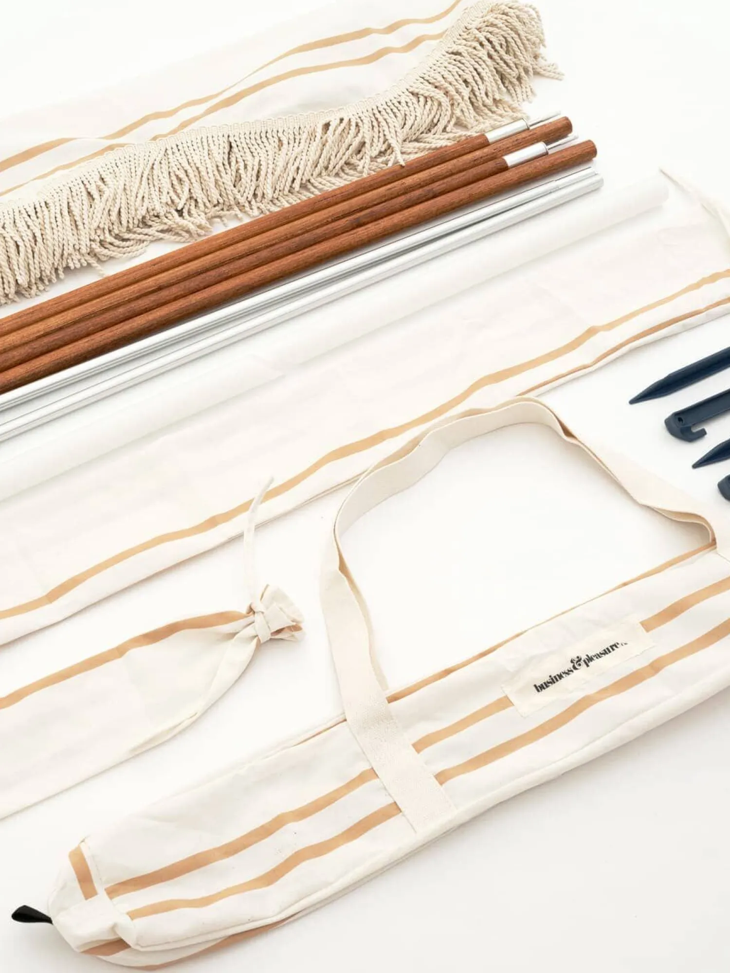 The Premium Beach Tent - Sand Two Stripe^Business & Pleasure Co. Fashion