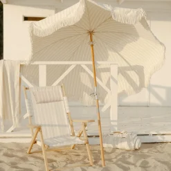 The Premium Beach Umbrella - Monaco Natural Stripe^Business & Pleasure Co. Online