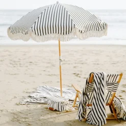 The Premium Beach Umbrella - Monaco Black Stripe^Business & Pleasure Co. Online