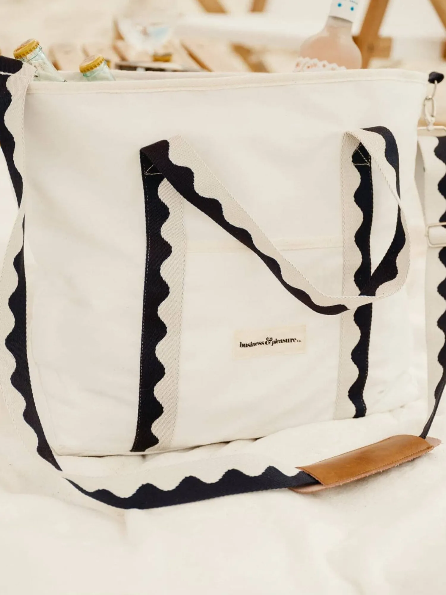 The Premium Cooler Tote Bag - Rivie White^Business & Pleasure Co. Outlet