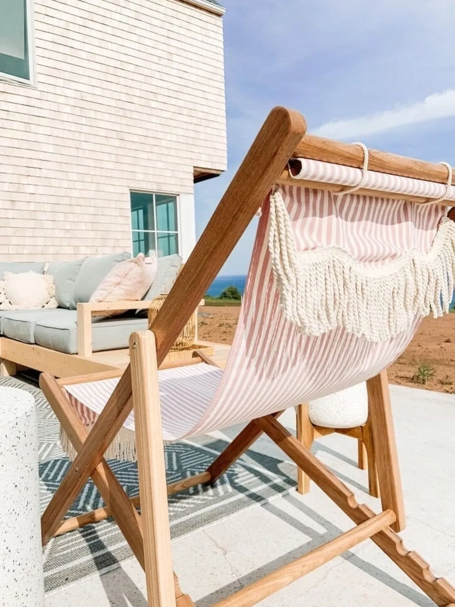 The Sling Chair - Lauren'S Pink Stripe^Business & Pleasure Co. New