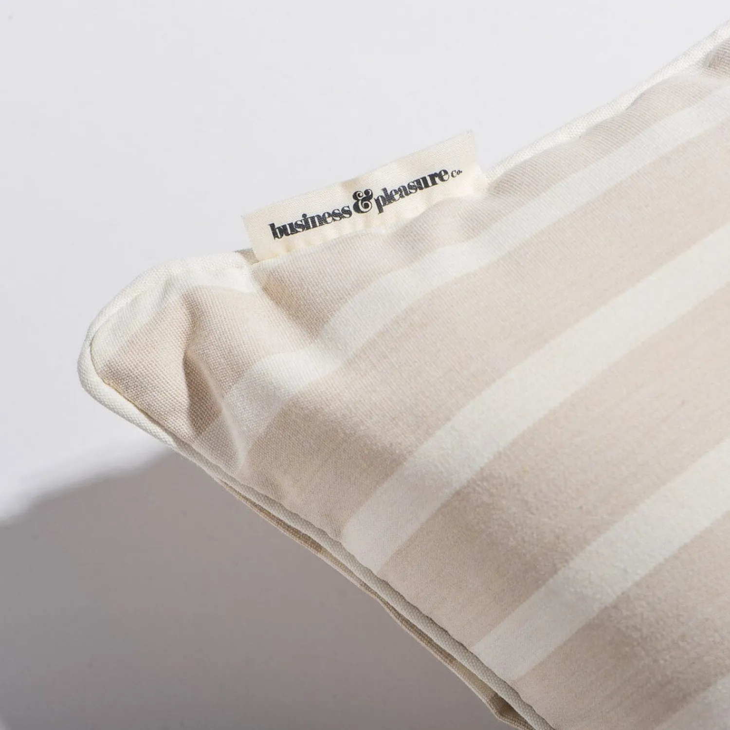 The Small Square Throw Pillow - Monaco Natural Stripe^Business & Pleasure Co. Hot